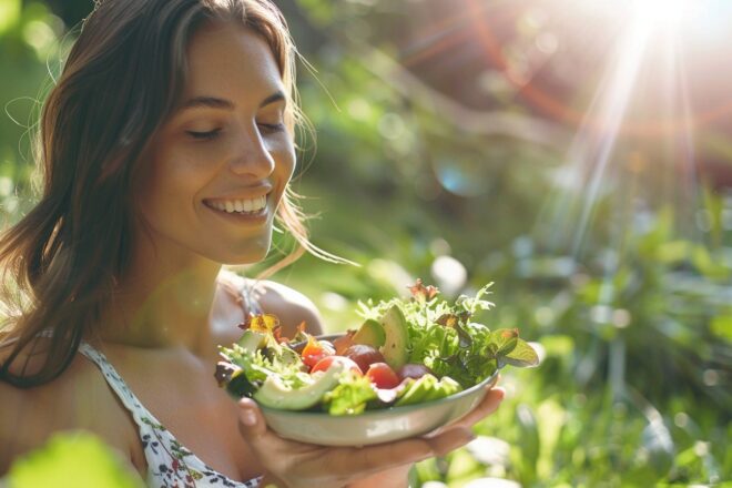 Illustration. Une salade d'avocat.