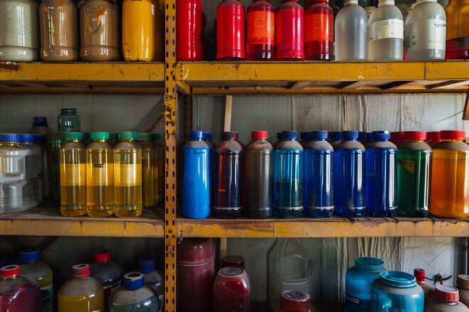 Illustration. Des produits chimiques divers.