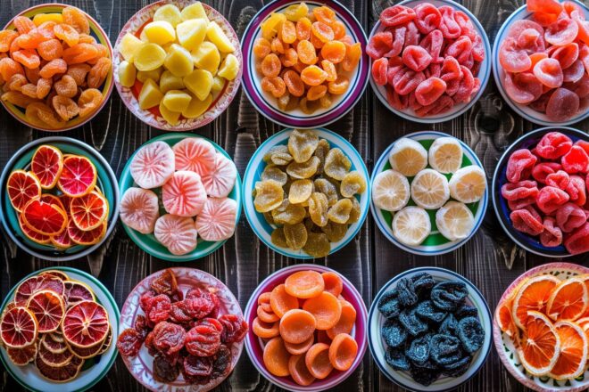 Illustration. Différents fruits secs.