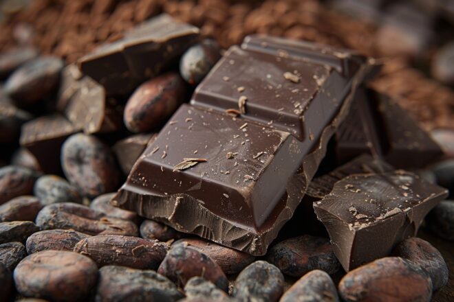 Illustration. Du chocolat noir.