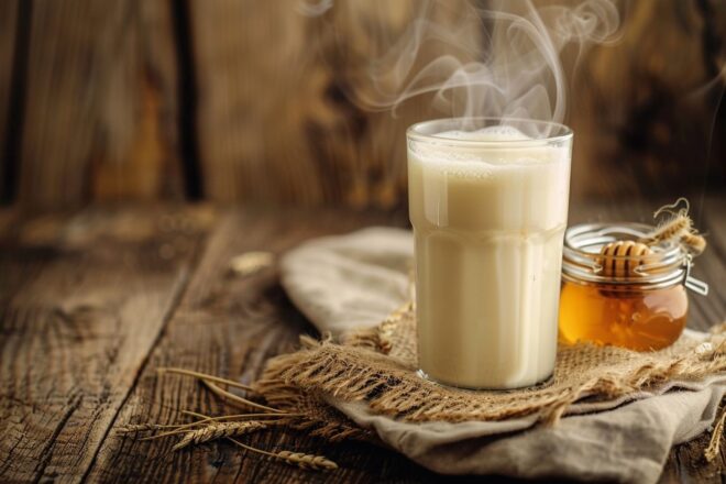 Image d'illustration. Boisson au lait chaud et au miel