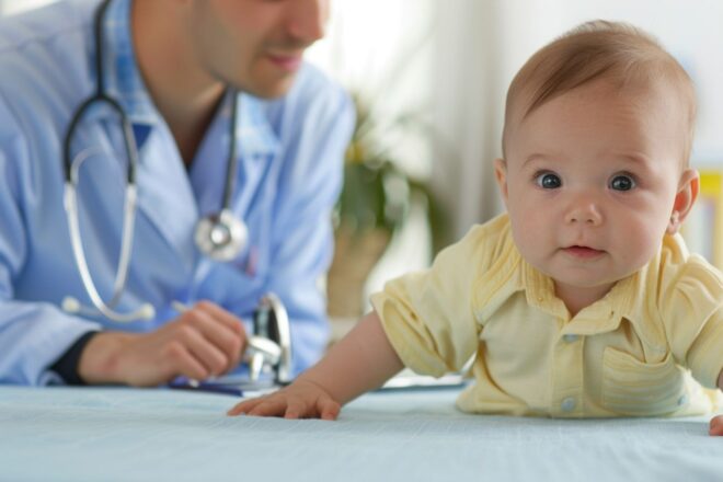 Image d'illustration. Un bébé en consultation chez le pédiatre