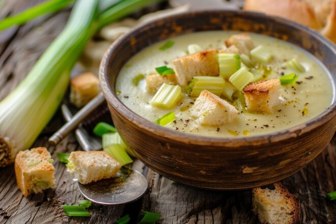 Image d'illustration. Soupe aux poireaux