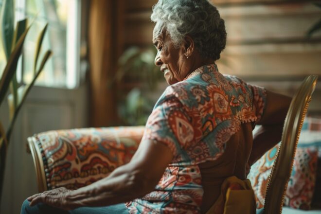 Image d'illustration. Personne âgée mal dos