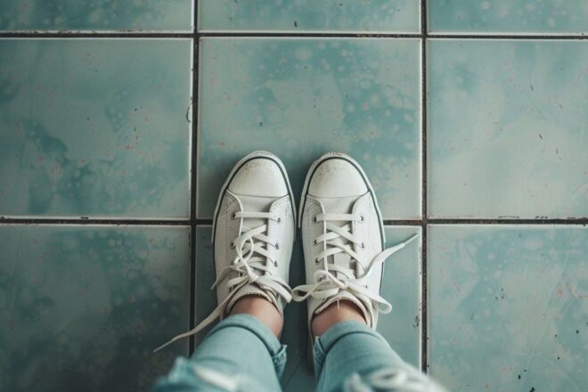 Image d'illustration. POV toilette chaussure