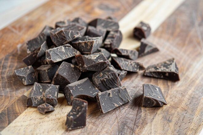 Image d'illustration. Des éclats de chocolat noir