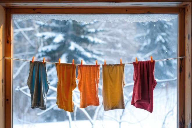 Image d'illustration. Sèche linge maison hiver
