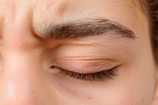 Image d'illustration. Gros plan sur des yeux fatigués