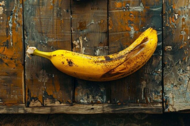 Image d'illustration. Peau de banane vive