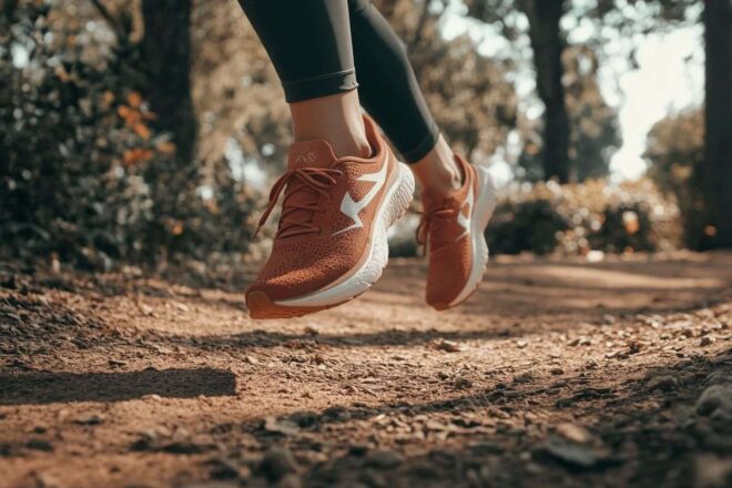 Image d'illustration. Photo de course à pied montrant la forme et les chaussures.