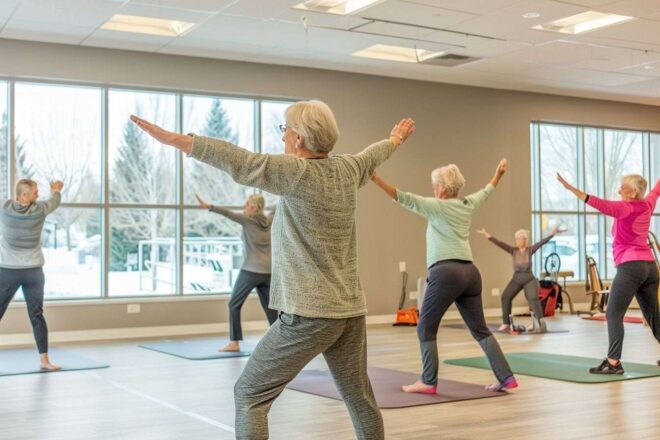 Cours d étirements doux pour seniors