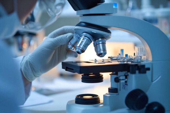 Vue détaillée d un technicien en laboratoire