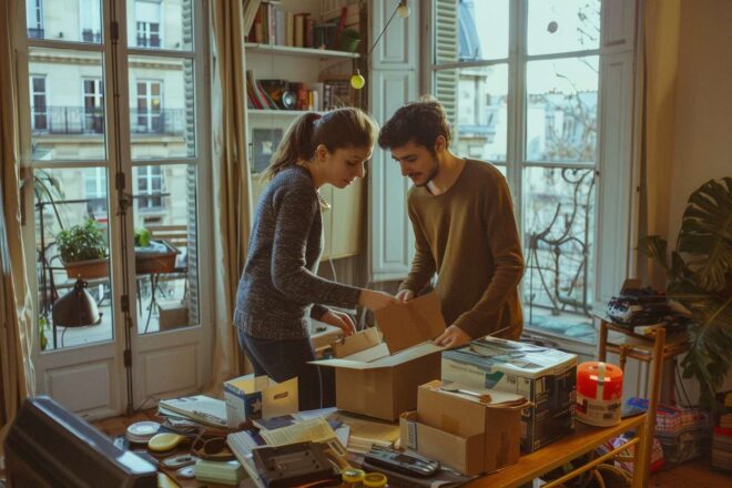 Couple emménagement immobilier