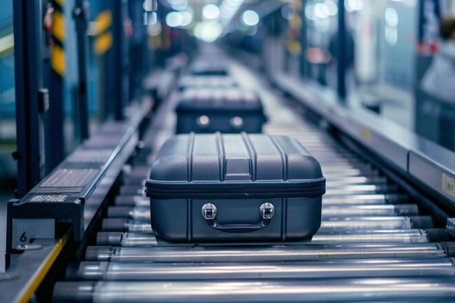 Tapis roulant bagages aéroport