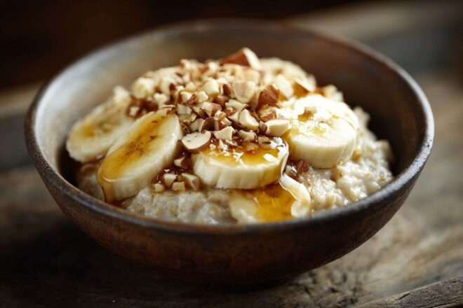 Bol de flocons d avoine avec banane et noix