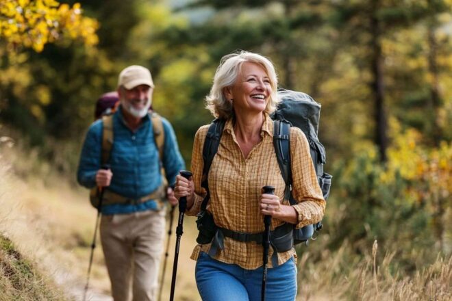 Retraités actifs en randonnée
