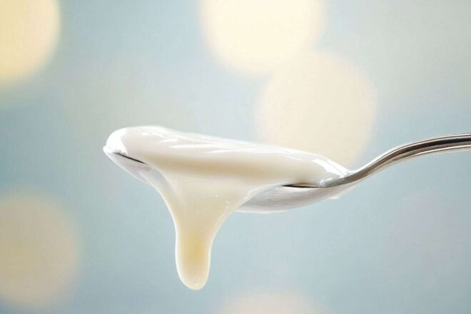 Cuillère de yaourt épais tombant