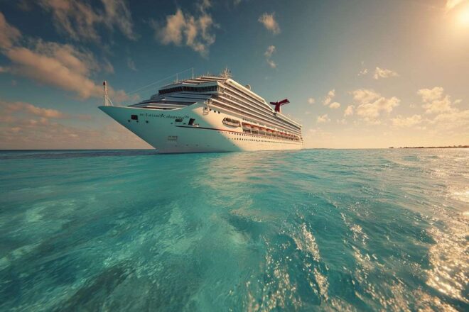 Croisière en mer aux reflets du soleil