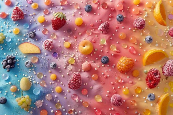 Fruits colorés comme édulcorants naturels