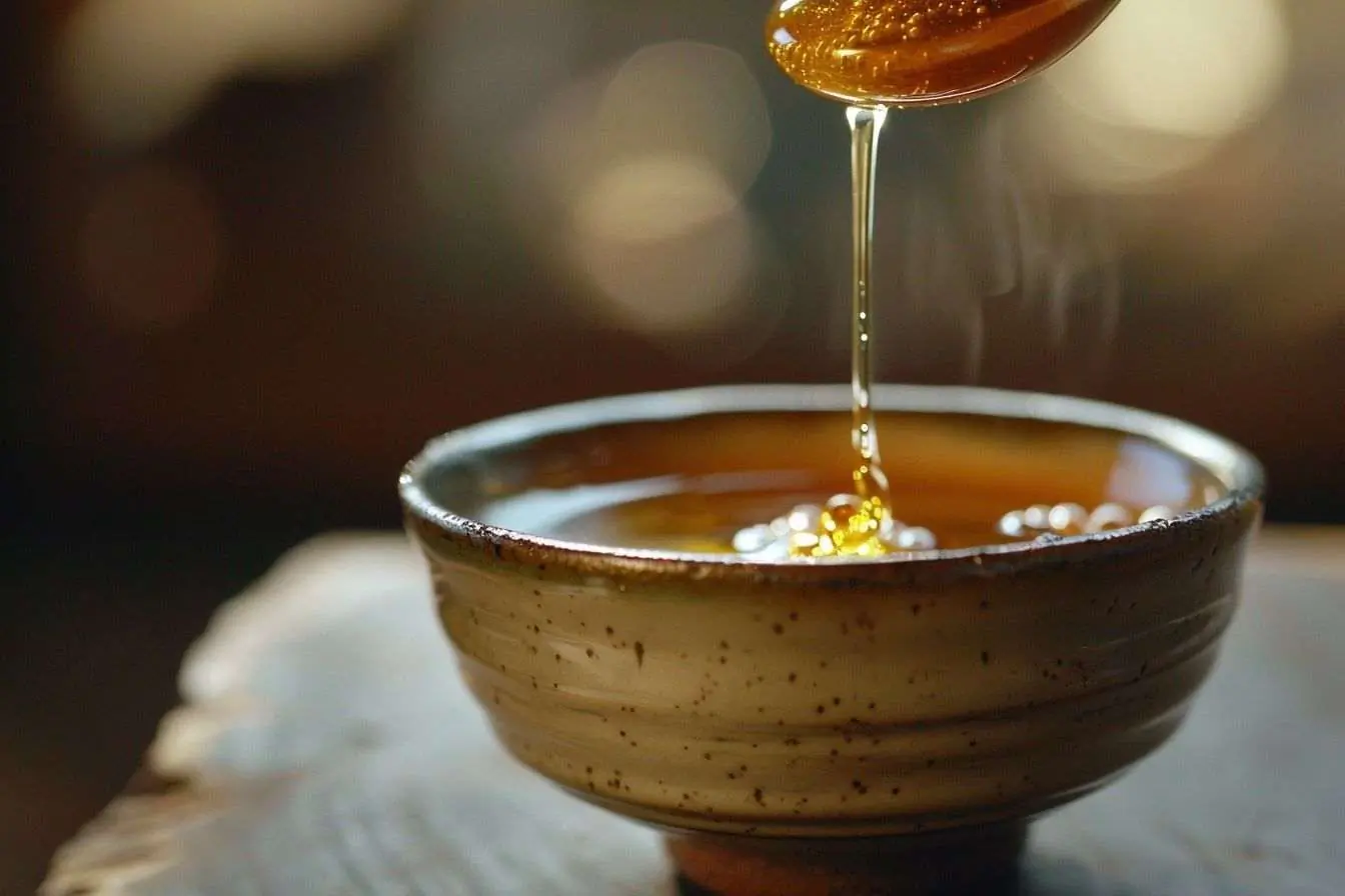 Gouttes de miel doré