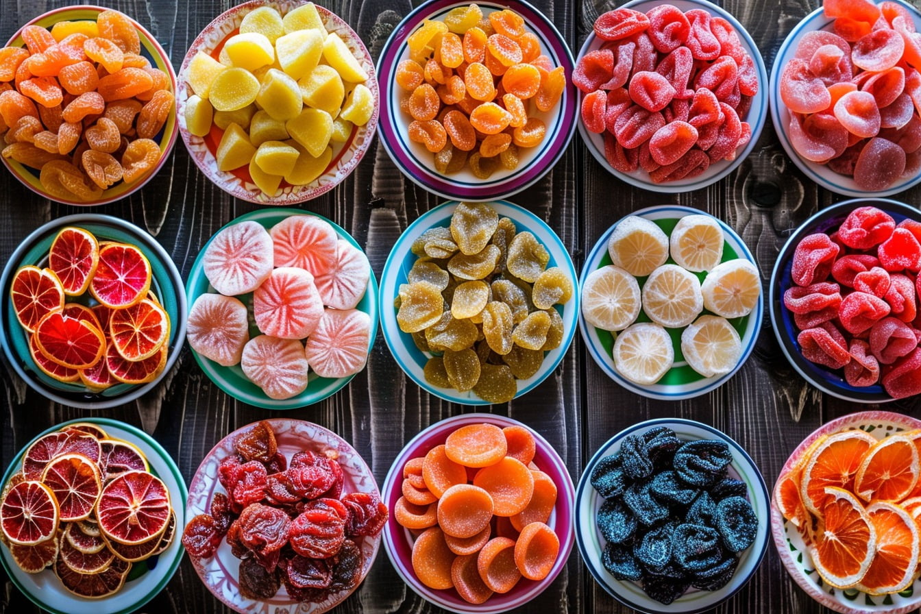 Illustration. Différents fruits secs.