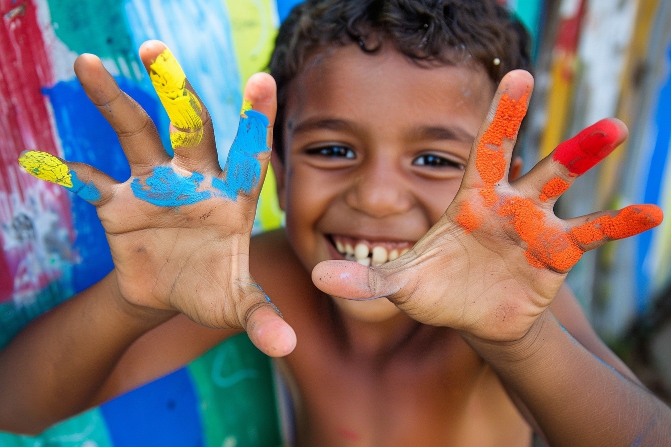 Enfant qui fait de la peinture