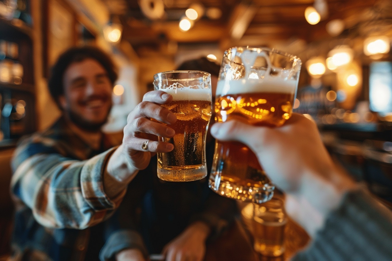 Image d'illustration. Des amis partagent une bière.