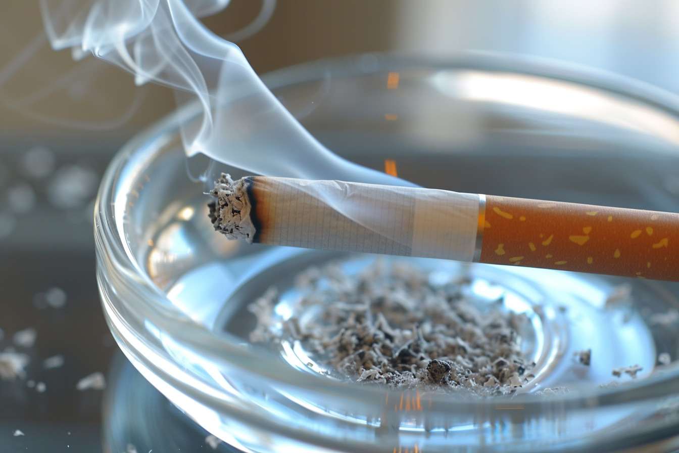 Image d'illustration. Cigarette et cendrier.