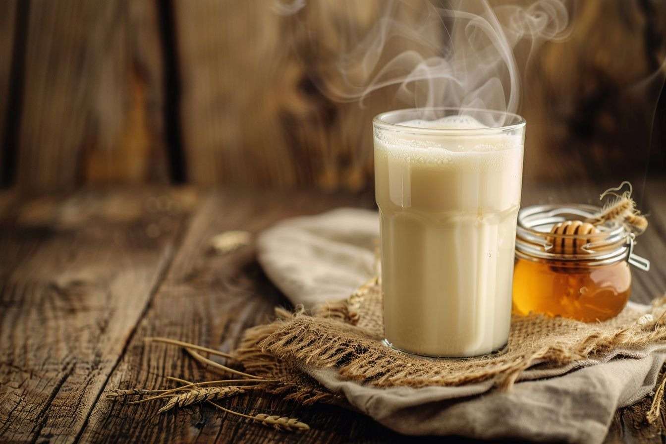 Image d'illustration. Boisson au lait chaud et au miel