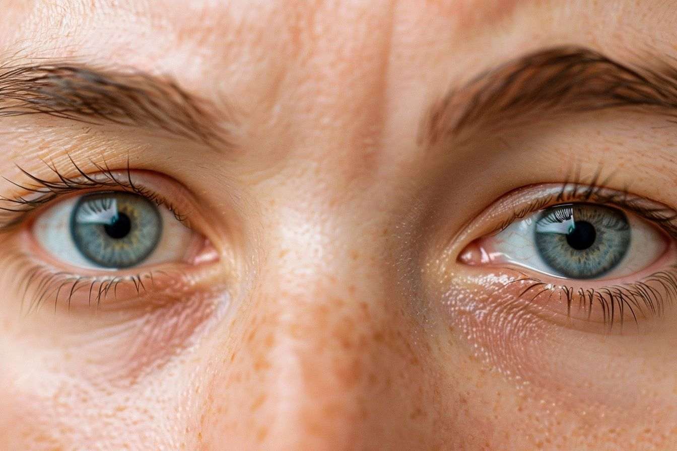 Gros plan sur des yeux fatigués avec des cernes
