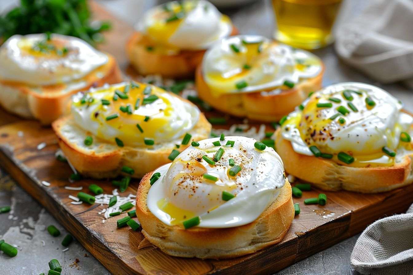 Image d'illustration. Œufs bénédicte sur muffins anglais avec sauce hollandaise