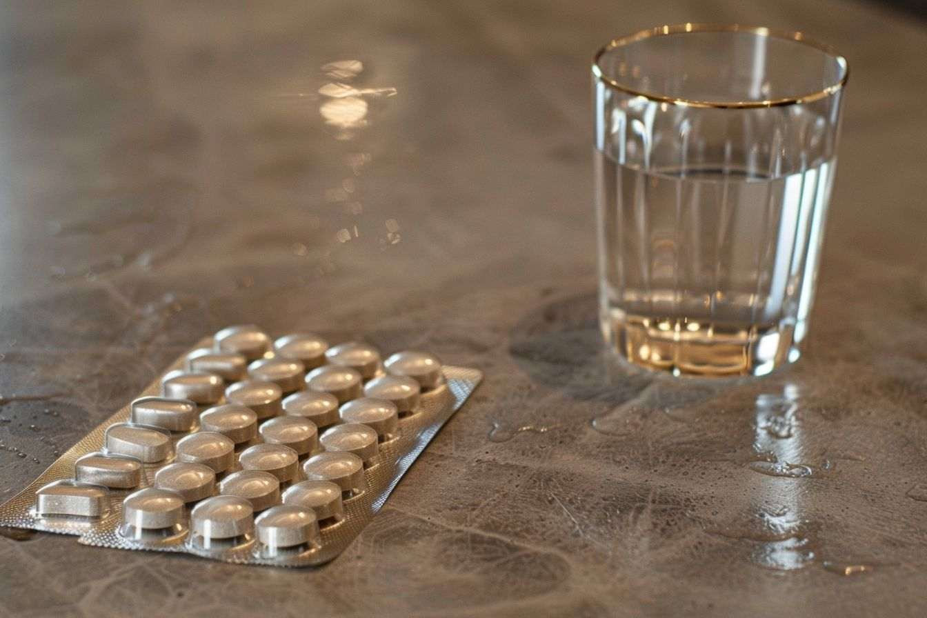 Photo de pilules de régime avec verre