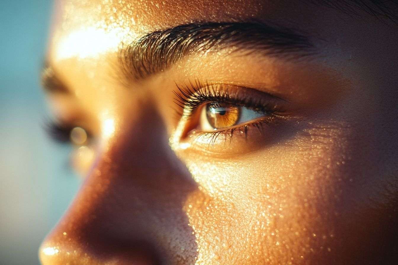Éclat d'une peau bronzée sous un jour d'été radieux