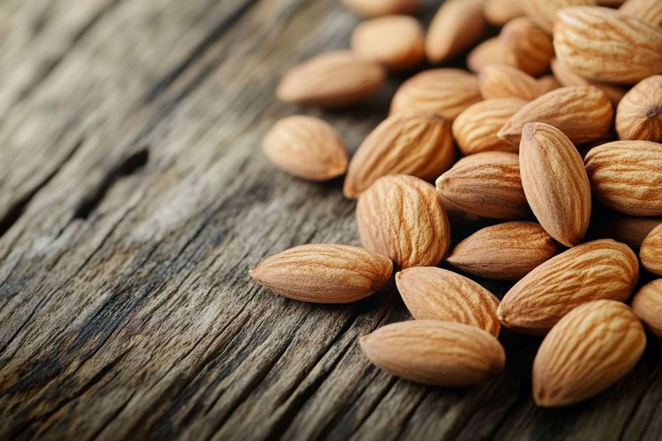 Gros plan d amandes crues