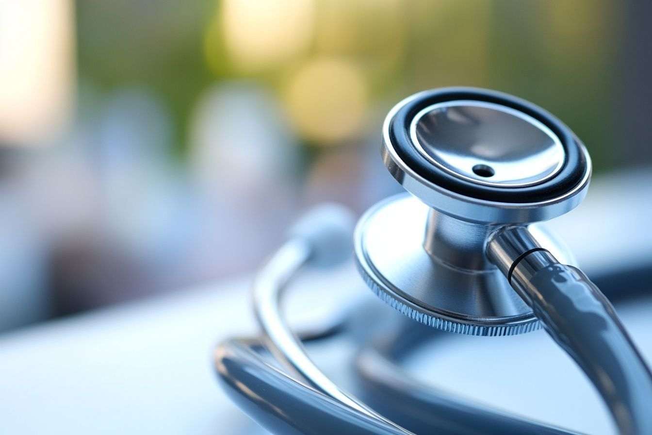 Gros plan des embouts d un stéthoscope