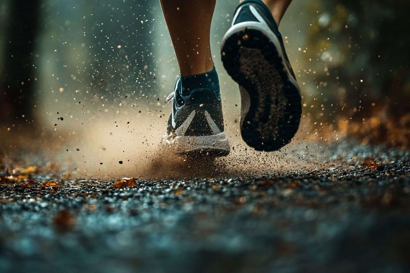 Course sur chemin de gravier