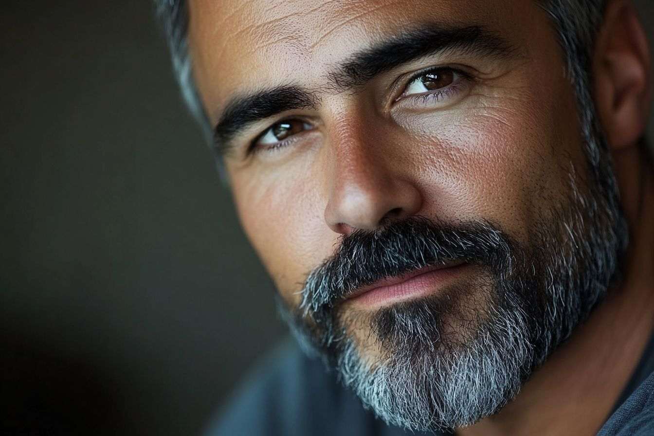 Gros plan d un homme bien soigné avec une barbe taillée avec précision