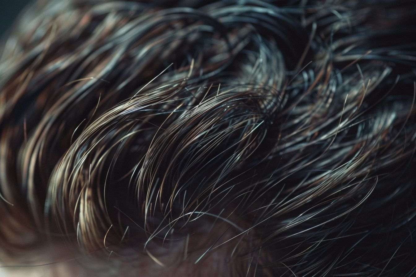 Gros plan d un cuir chevelu masculin sain avec cheveux courts