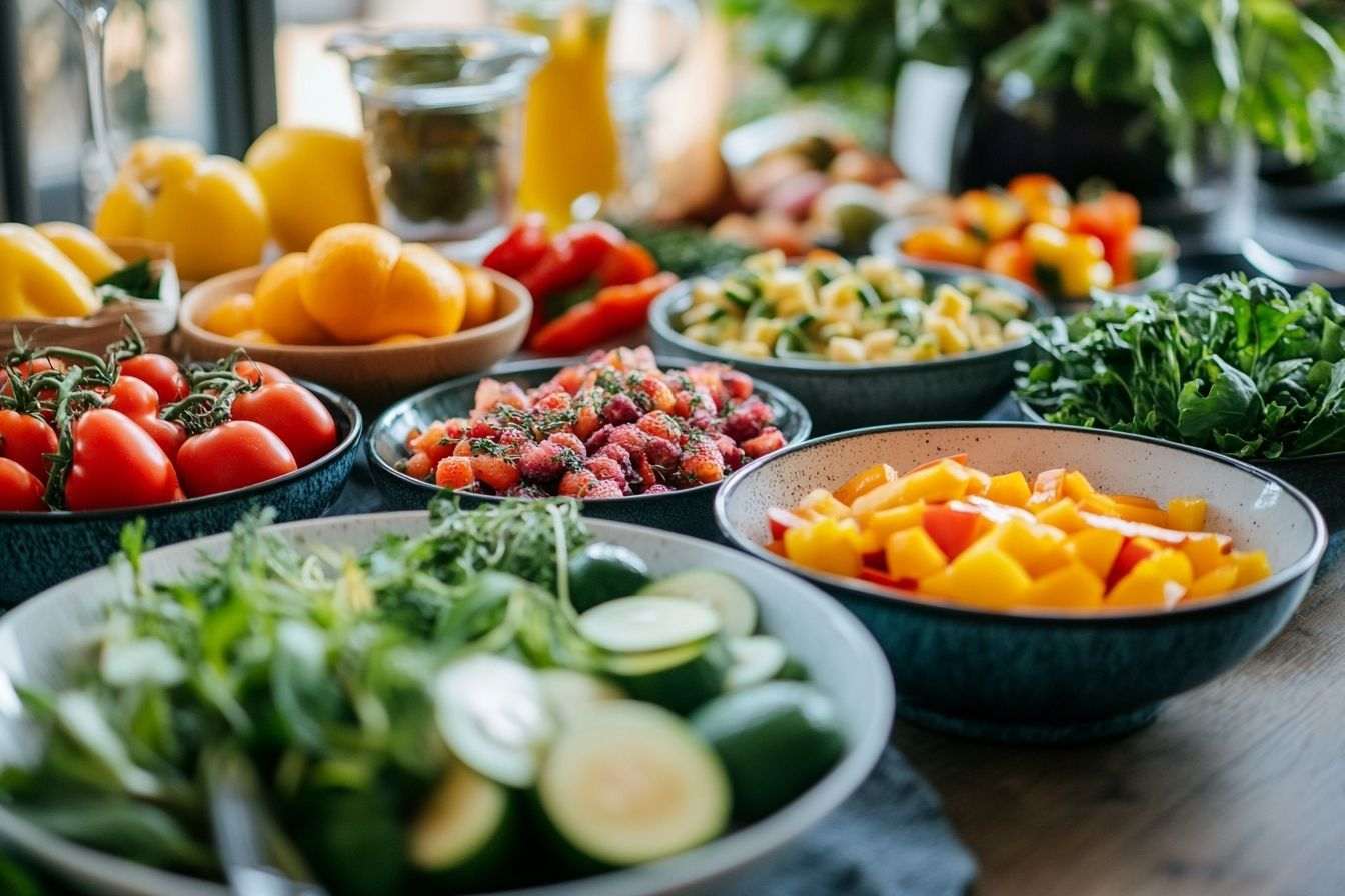 fruits légumes table