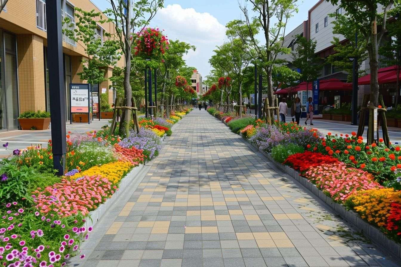 Promenade urbaine fleurie