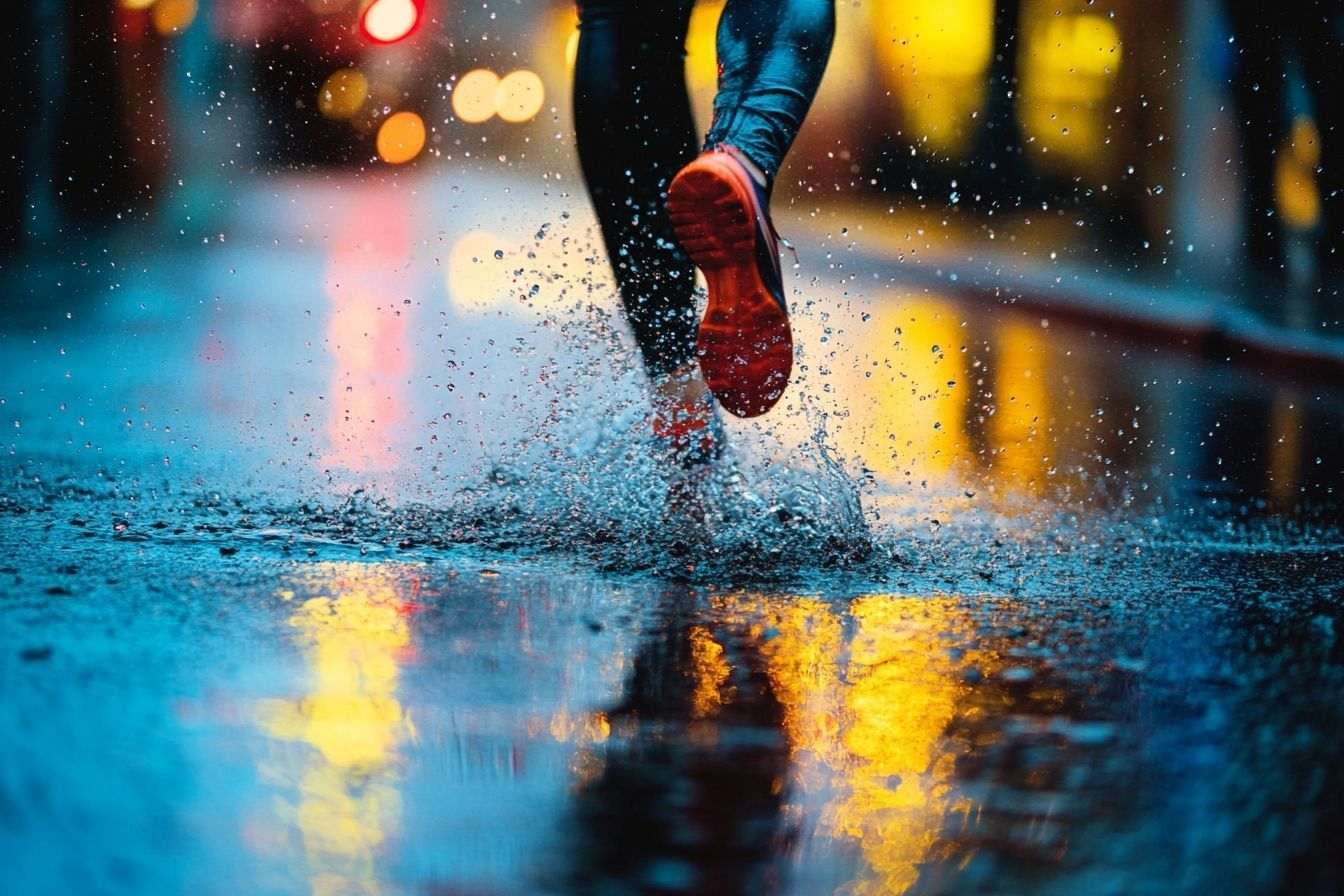 Faire de la course à pied sous la pluie