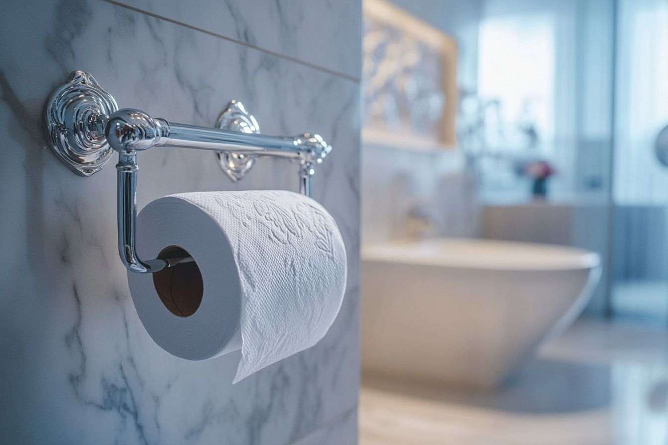 Porte papier toilette élégant avec éléments décoratifs