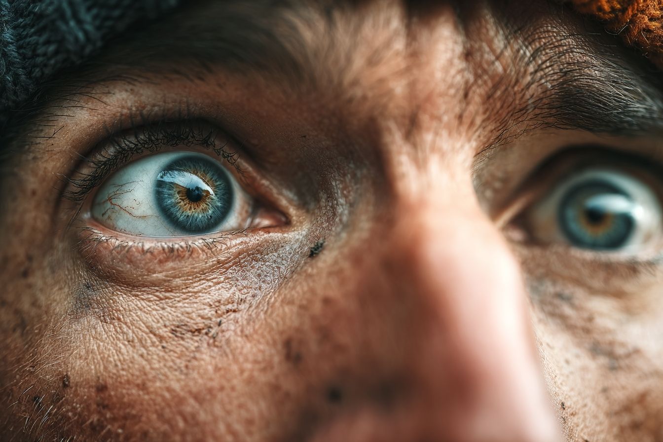 Gros plan des yeux d une personne choquée