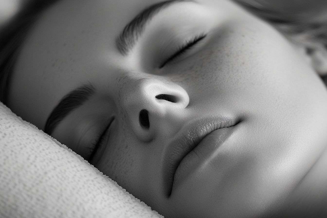 Visage serein en sommeil