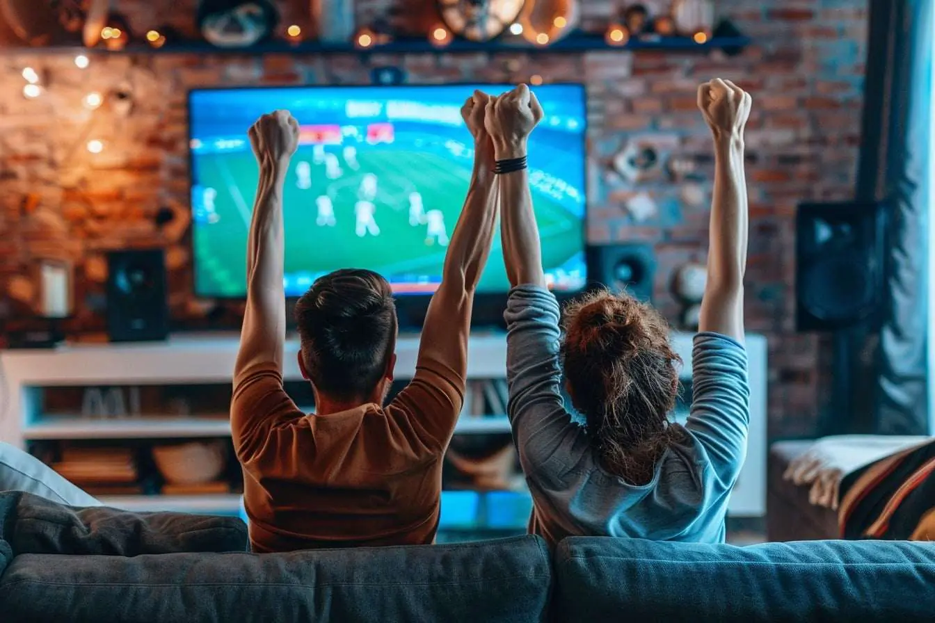 Un match de football à la TV