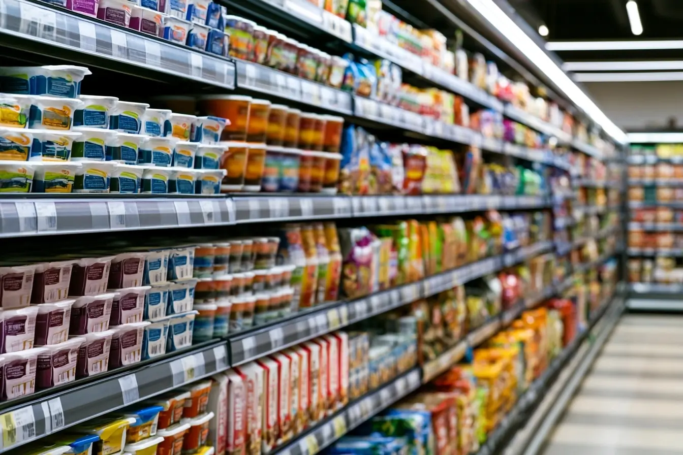 Rayon avec petites portions et protéines