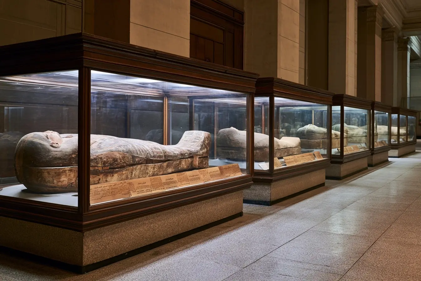 Salle de momies au musée du Caire